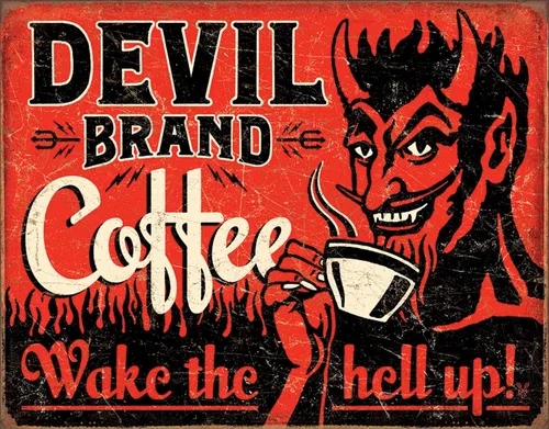 Miniatura 8 de Desperate Enterprises Cartel de lata con texto en inglés «Caffeine Is My Only Cardio – Carteles divertidos – Letreros de metal vintage nostálgicos