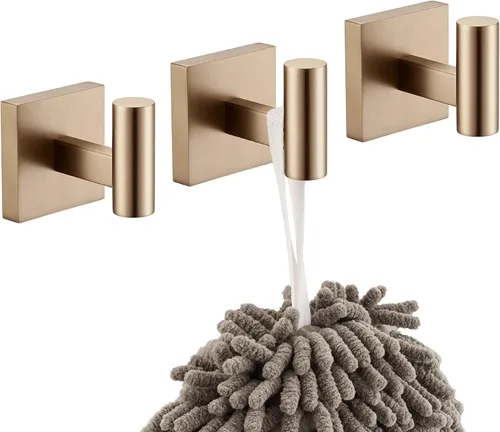Miniatura 19 de KOKOSIRI Ganchos para Bata Toalla y Abrigo de Baño para Baño Cocina Pared Paquete de 2 Cromo Acero Inoxidable B1013CH-P2 Cromo pulido