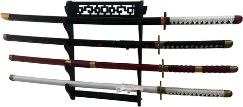 Miniatura 7 de Soporte de espada katana con montaje en pared - Expositor de espada samurái de 8 niveles, soporte de pared para wakizashi y tanto, soporte