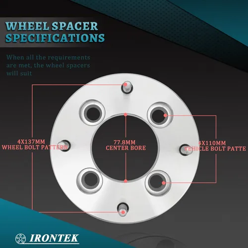 Miniatura 3 de IRONTEK Espaciadores de rueda de 0.157x4.331 in a 0.157x5.394 in compatibles con Honda 88-00 FourTrax 300/00-06 Rancher 350, para Toyota 00-06