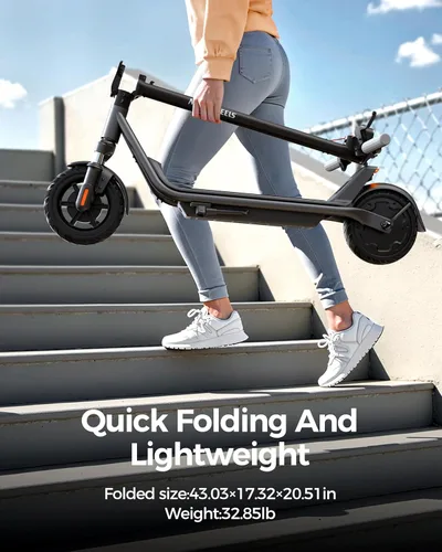 Miniatura 8 de Patinete eléctrico para adultos, motor de 300W hasta 15.5 MPH, neumáticos sólidos de 8.5", pantalla LED y control por APP, patinete eléctrico