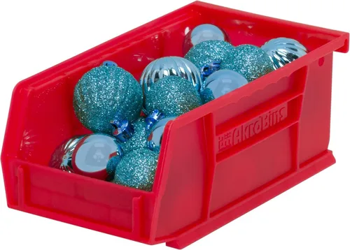 Miniatura 12 de Paquete de 24 contenedores colgantes de plástico 30220 de Akro-Mils, apilables, 7 x 4 x 3 pulgadas, color negro Rojo