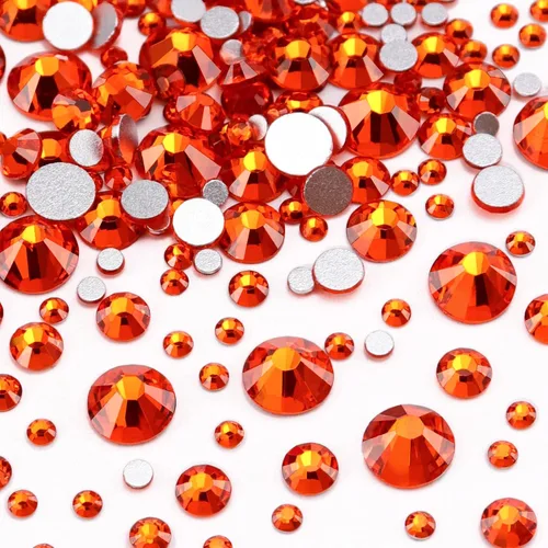 Miniatura 31 de Dowarm 2650 diamantes de imitación de cristal con parte trasera plana, 6 tamaños de 0.059 in a 0.256 in, cristales de parte trasera plana