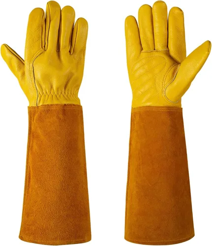 Guantes de jardinería Acdyion para mujeres/hombres, poda de rosas, a prueba de espinas y cortes, protección larga de antebrazo, guante resistente de
