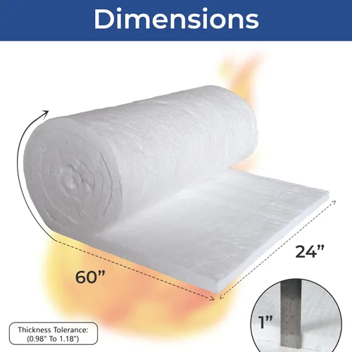 Miniatura 3 de SIMOND STORE Manta aislante de fibra de cerámica, 60 x 24 x 1 pulgada (gruesa) - 2400 F 8# - deflector de aislamiento de alta temperatura