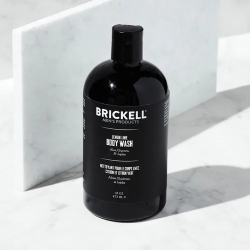 Miniatura 3 de Brickell Gel de ducha revitalizante para hombre, gel de ducha de limpieza profunda con aloe, jojoba y vitamina E, perfumado (lima limón, 16 onzas)
