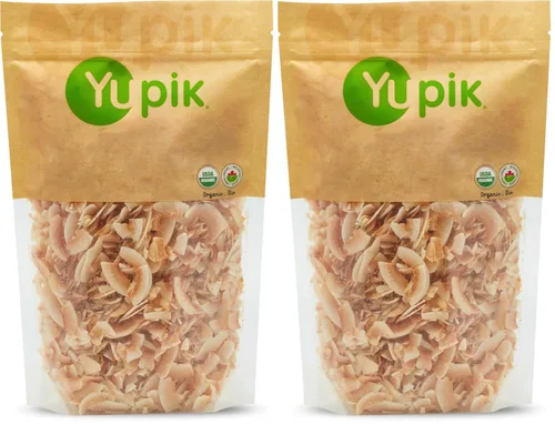 Miniatura 5 de Yupik Chips de coco desecado tostado orgánico, 16 onzas, sin OMG, veganos, sin gluten, paquete de 1