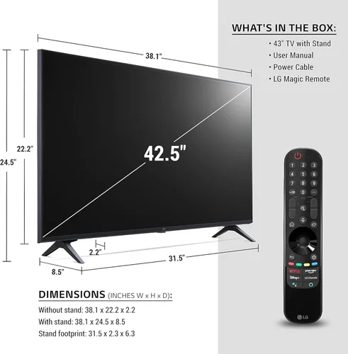 Miniatura 3 de LG 43UP8000PUR Smart TV UHD de 43 pulgadas 4K con Alexa incorporado (2021)