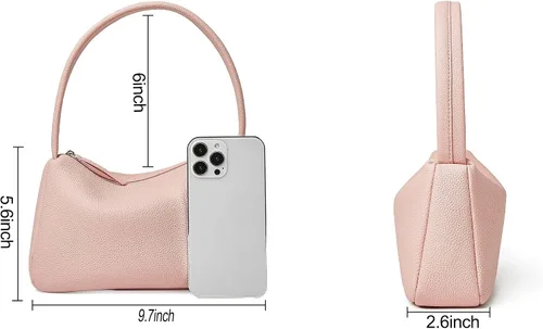 Miniatura 3 de Daiblueland Bolso pequeño de cuero para mujer, bolso de mano de lujo con cierre de cremallera