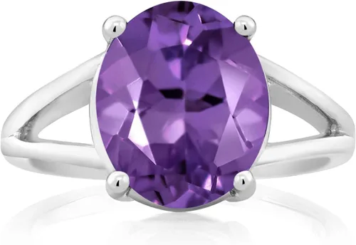 Miniatura 105 de Gem Stone King Anillo solitario con piedra preciosa de 3.00-7.00 quilates Plata de ley 925 Ovalado de 0.47 x 0.49 pulgadas Anillo