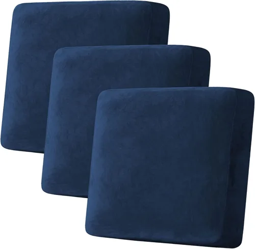 Miniatura 35 de H.VERSAILTEX - Funda de terciopelo elástica y afelpada para protección de cojines de sofá biplaza, silla o sofá, 2 piezas, tamaño grande, color gris