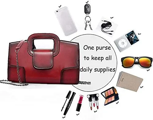 Miniatura 5 de Goclothod Bolso de mano con asa superior para mujer estilo vintage con solapa bandolera