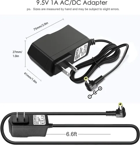 Miniatura 6 de Adaptador de corriente de cargador Casio de 9.5V Casio compatible con Casio Piano AD-E95100LU, Casio Keyboard SA-76, SA-77, SA-46, LK-135, WK-225