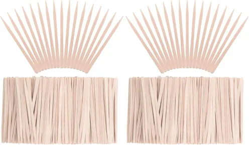 Miniatura 7 de Whaline 400 piezas de palitos de cera pequeños aplicadores de espátulas de madera para depilación de cejas