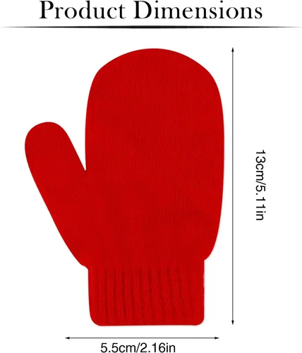 Miniatura 2 de ONESING 5 pares de manoplas para niños pequeños guantes de invierno negros para niñas y niños - Manoplas cálidas para recién nacidos