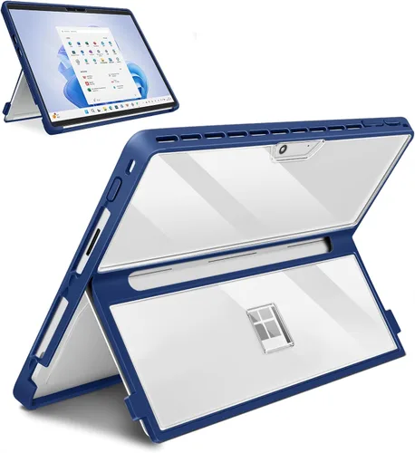Miniatura 19 de Funda para Microsoft Surface Pro 11/10/9/8 de 13 pulgadas, con cubierta de soporte, correa de mano, funda resistente todo en uno compatible con Negro