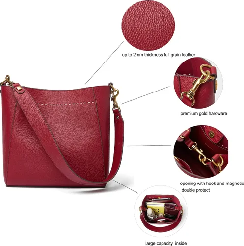 Miniatura 3 de Bolso de mano de cuero para mujer, bolso de hombro y bolsos de mano