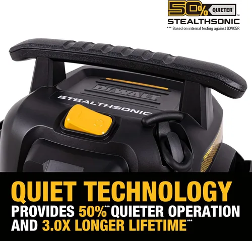 Miniatura 6 de DEWALT Stealthsonic Aspiradora de taller húmeda y seca, 5 galones, 4 HP, aspiradora ultra silenciosa con kit de accesorios completo y 6 bolsas