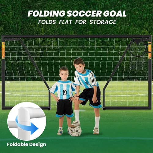 Miniatura 2 de NAIZEA Portería de fútbol – Portería de fútbol de 12 x 6/10 x 6/8 x 6/6 x 4 pies para patio trasero, portería de fútbol portátil y resistente a