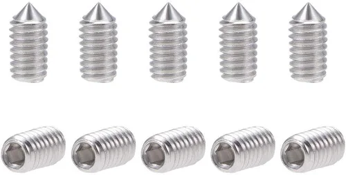 Miniatura 7 de uxcell 50pcs M3x3mm interno Hex Socket Set Tornillos Grub Punto cono 304 Tornillo de acero inoxidable