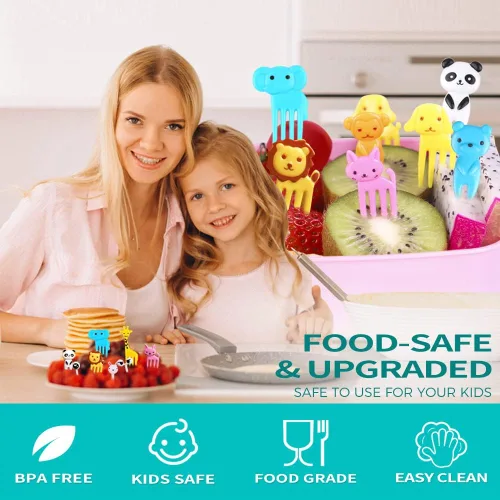Miniatura 2 de 156 piezas de púas de comida para animales para niños, accesorios para caja bento, FATLODA divertidas púas de comida para niños, lindos palillos