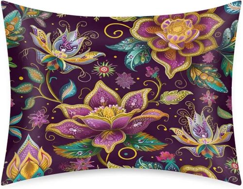 Miniatura 71 de Funda de almohada de satén de unicornio rosa lindo para cabello y piel, tamaño estándar, funda de almohada de seda suave de satén refrescante
