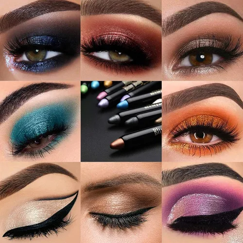 Miniatura 7 de Juego de 15 colores de sombra de ojos con purpurina en barra, lápiz de sombra de ojos en crema de perlas brillantes, lápiz de sombra de ojos suave