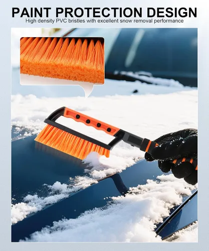 Miniatura 5 de SINGARO Rascador de Hielo y Cepillo de Nieve para Parabrisas de Coche, Raspador de Nieve para Coche, Necesidades de Nieve de Invierno para Coche