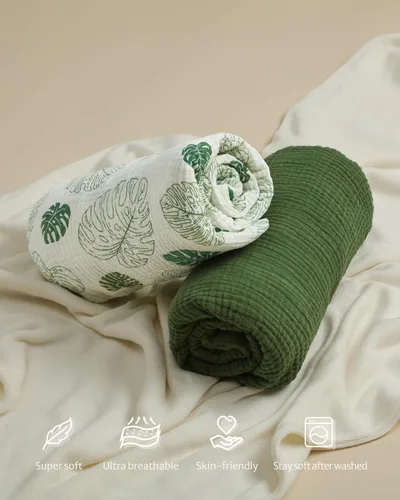 Miniatura 8 de Blissful Diary Sábanas de muselina para mini cuna, sábanas ajustadas para colchón Pack N Play, algodón suave para niños y niñas, paquete de 2