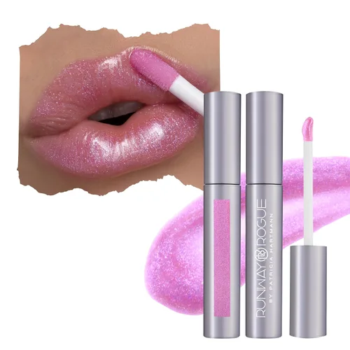 Miniatura 10 de Runway Rogue Brillo de labios clásico, brillo labial hidratante ultra transparente rosa perlado pálido, 'Bride in Show