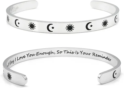 Miniatura 90 de Dczosily Pulseras inspiradoras para mujer, de acero inoxidable, pulseras motivacionales, regalos personalizados para mejores amigas