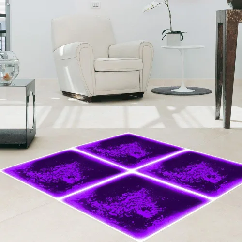 Miniatura 4 de Art3d Paquete de 1 baldosa de suelo elegante para habitación de los niños, baldosas de piso con revestimiento líquido, 11.8 x 11.8 pulgadas, morado