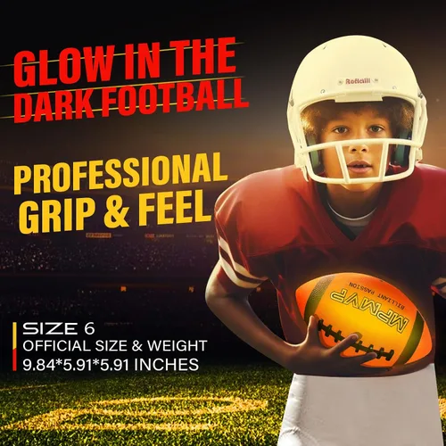 Miniatura 2 de Balón de fútbol que brilla en la oscuridad, balón de fútbol LED de tamaño 6, recargable por USB, genial juguete deportivo para exteriores