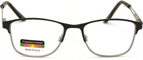 Miniatura 3 de Metal de las mujeres ninguna línea progresiva lente clara trifocal gafas de lectura con la capa antirreflectante Negro