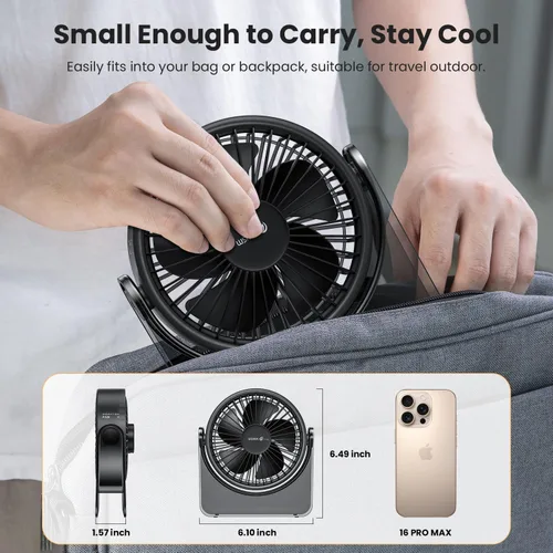 Miniatura 6 de WSKEN Ventilador de escritorio pequeño USB, diseño estético, mini pero potente, portátil, ultra silencioso, ventilador personal de escritorio de 3