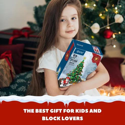 Miniatura 4 de Juego de construcción de árbol de Navidad, figuras de Papá Noel y reno, bloques de construcción, para niños de 6 años en adelante, niños, niñas