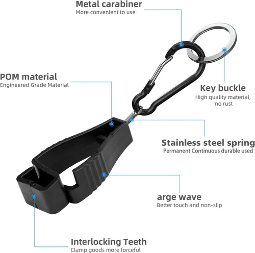 Miniatura 3 de NANHONG 16 clips para guantes para trabajo, gafas y cascos para trabajadores de la construcción, agarrador de guantes