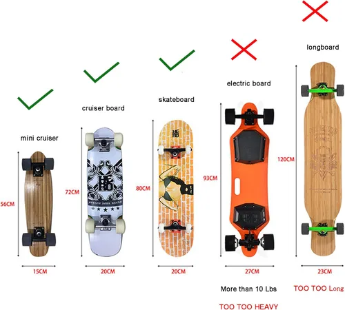 Miniatura 5 de YYST Desk Store Soporte para patineta, gancho para patineta, soporte para patineta, soporte para mini crucero, proporciona un lugar conveniente