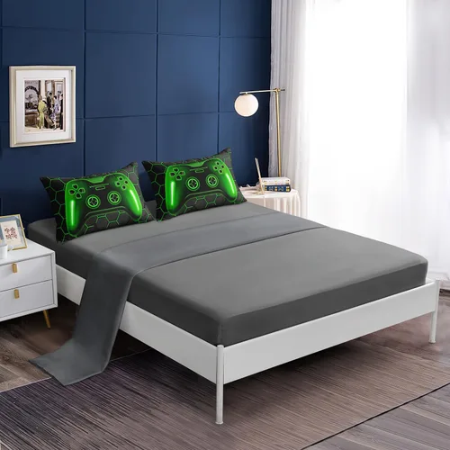 Miniatura 3 de 6 piezas de ropa de cama en una bolsa para niños, juegos de ropa de cama tamaño Queen, juegos de edredón para niños y adolescentes, juego de edredón