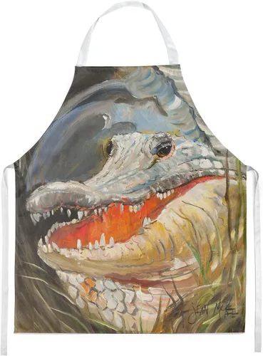 Caroline's Treasures JMK1138APRON - Delantal de cocodrilo para cocinar, hornear, manualidades, jardinería para adultos, mujeres y hombres, unisex,