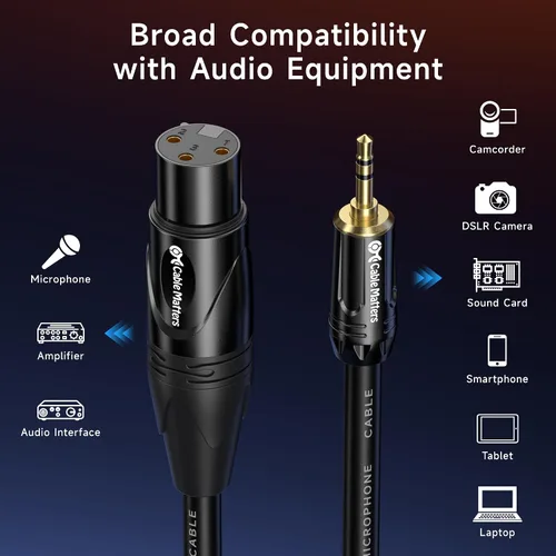 Miniatura 4 de CABLE MATTERS (1/8 pulgadas) Cable desequilibrado de 3.5 mm a XLR (cable XLR a 3.5 mm) macho a hembra