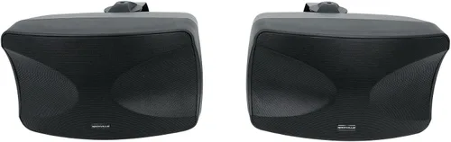 Rockville WET-44 PRO Altavoces duales de montaje en pared de 4 pulgadas y 70 V, negro, giratorio de 4 vías, IPX55 para interiores y exteriores,