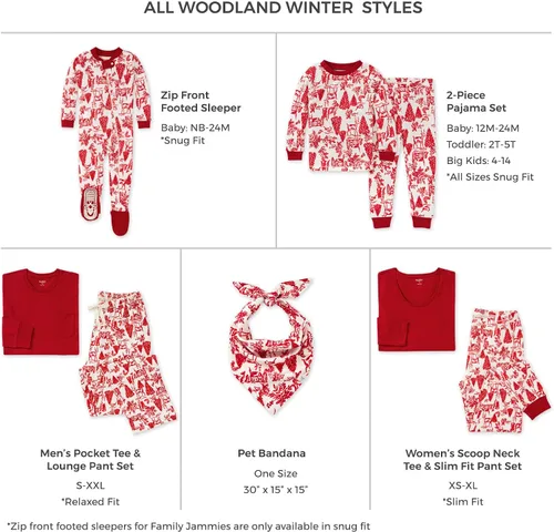 Miniatura 2 de Burt's Bees Baby - Conjuntos de pijamas de Navidad familiares a juego, de algodón orgánico, para niños, bebés, mujeres y adultos