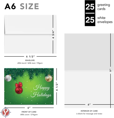 Miniatura 6 de Tarjetas de felicitación y sobres de Feliz Festividad – Ideal para invitaciones de fiesta de Año Nuevo, negocios y corporativos, anuncios, tarjetas