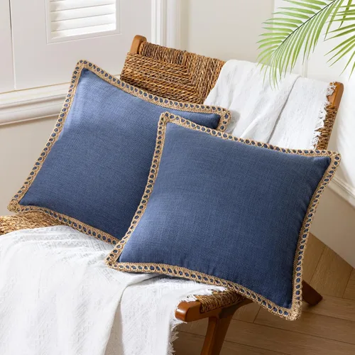 Miniatura 19 de Phantoscope Farmhouse - Fundas de almohada decorativas para exteriores, Poliéster & Mezcla de poliéster, Beige, 18" x 18