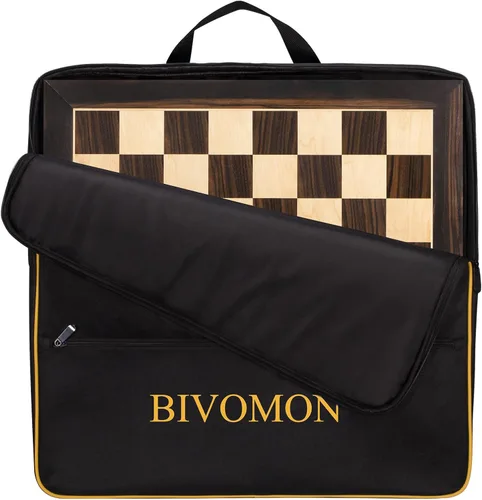 BIVOMON Tablero de ajedrez de madera de 21.25'', tablero de ajedrez de torneo profesional con cuadrados de 2.2'', juegos de tablero de ajedrez