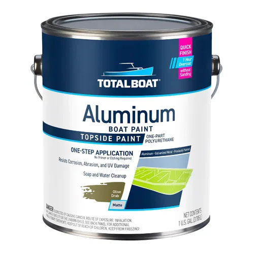 Miniatura 21 de TotalBoat Pintura de aluminio para lanchas, barcos bajos, botes, botes anfibios, barcos Jon y pontones (Verde Ejército, Quart)