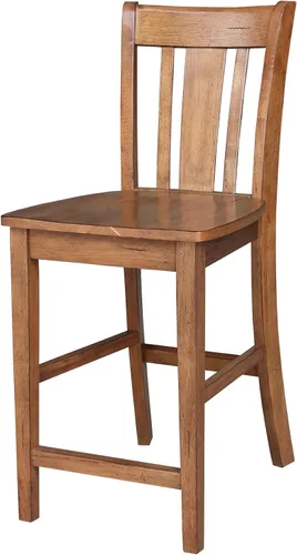 Miniatura 16 de Taburete de comedor de madera maciza San Remo - Altura del asiento de 24 pulgadas, sin terminar