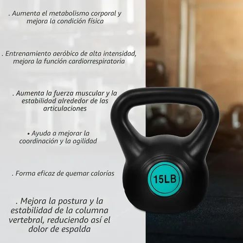 Miniatura 4 de BalanceFrom Juego de pesas rusas de vinilo, opciones de 30/45/50/75 libras, pesas de entrenamiento de fuerza rellenas de cemento con agarre