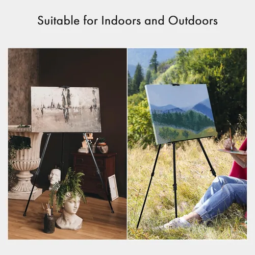 Miniatura 7 de Artify - Caballete para letrero, soporte de caballete de arte portátil ajustable de doble nivel, altura ajustable de 22 a 66 pulgadas, caballete